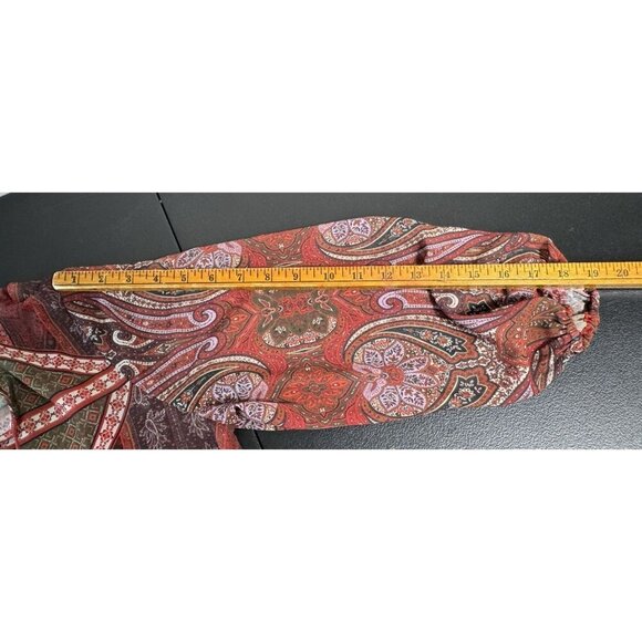 Gibson Latimer Maxi Sheer Long Sleeve Blouson Dress Womens Small Boho - Picture 6 of 12